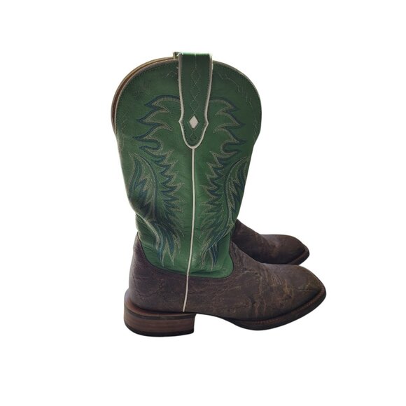 Ariat Men’s Western Leather Cowboy Boots Big Loop Square Toe Green Size 10D - Picture 5 of 15